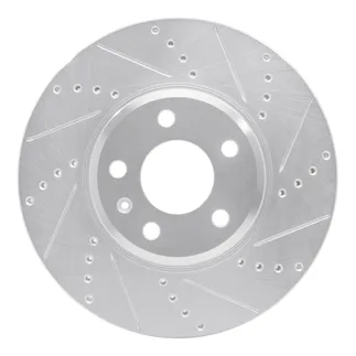 R1 Concepts EDZ-73086R Brake Rotor Drilled and Slotted Silver